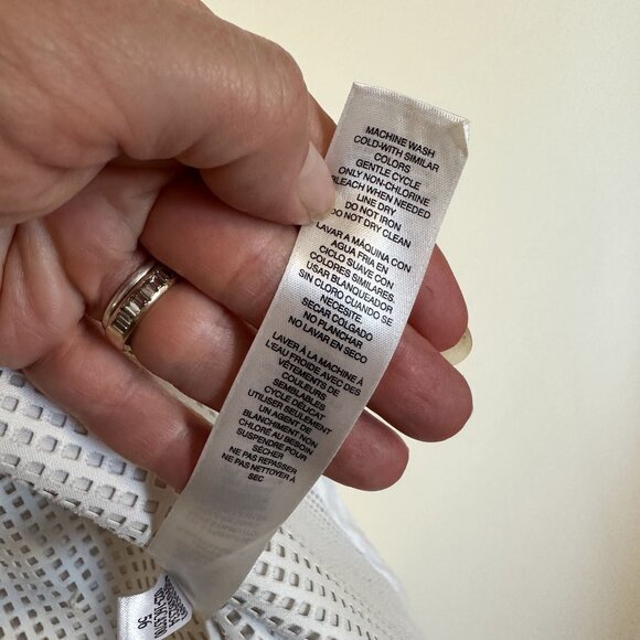 Chicos Womens White Vinyl Jacket Mesh Open Front Vtg Style 80s Large Party - Picture 11 of 13